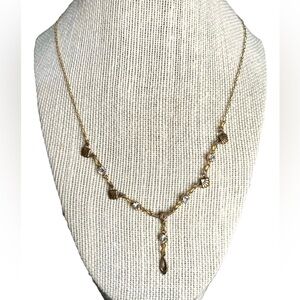 Vintage Sadie Green Signed Art Deco Antiqued Gold Necklace